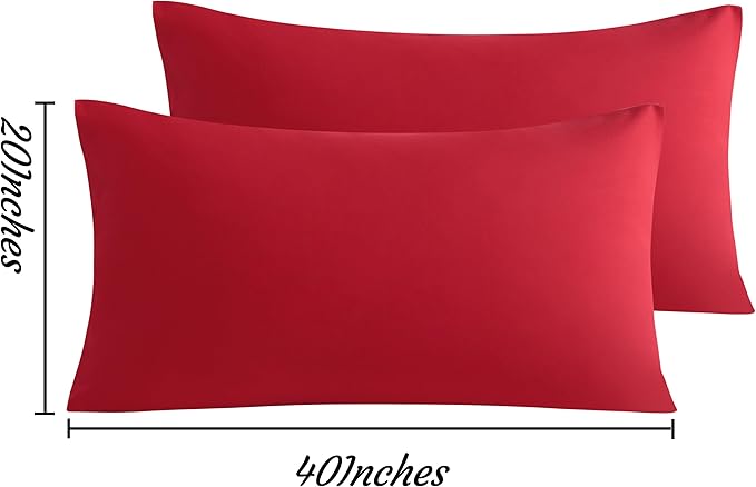 Microfiber Pillowcase Set - King - 20 x 40 in - 2 Pack - 2 Piece