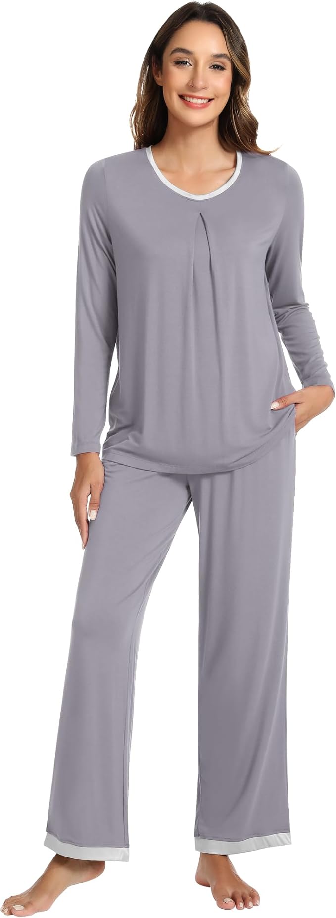Women's Bamboo Pants Pajama Set - Long Sleeve - 2 Piece