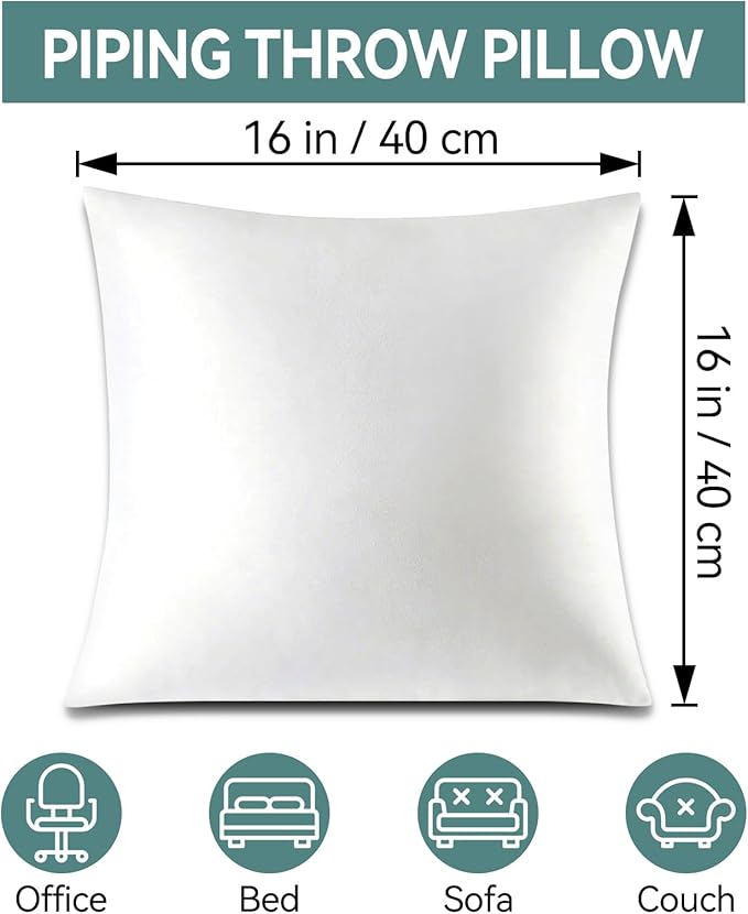 Down Alternative Hypoallergenic Pillow Insert - 16 x 16 in