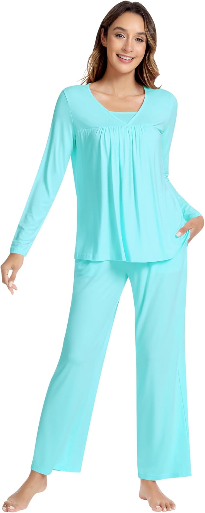Women's Bamboo Pants Pajama Set - Long Sleeve - 2 Piece