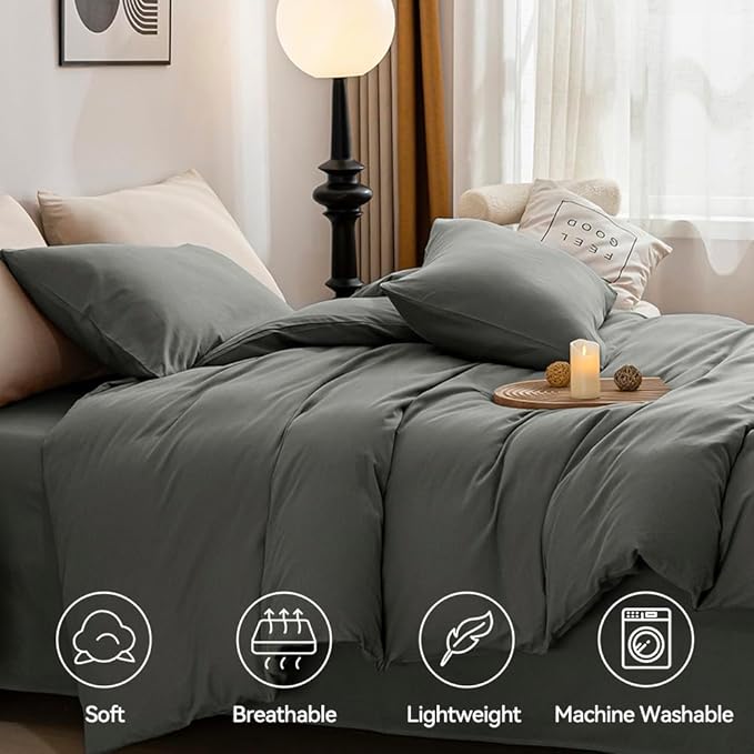 Linen Duvet Cover Set - California King - 3 Piece