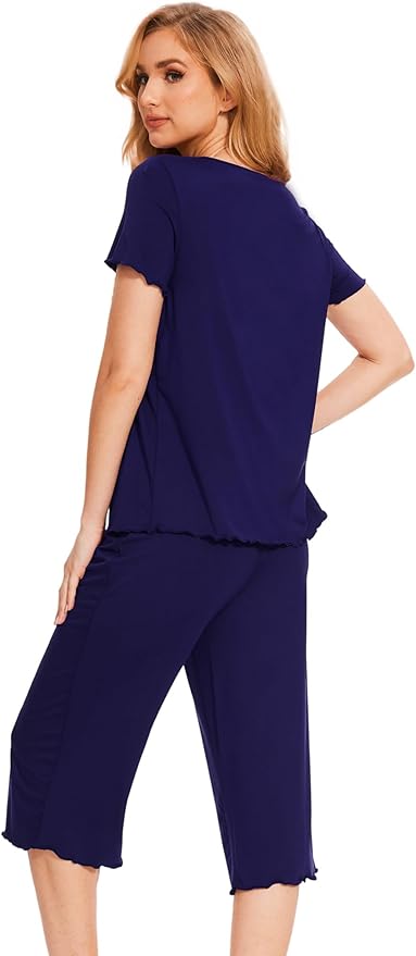Bamboo Capri Pajama Set - Short Sleeve - 2 Piece