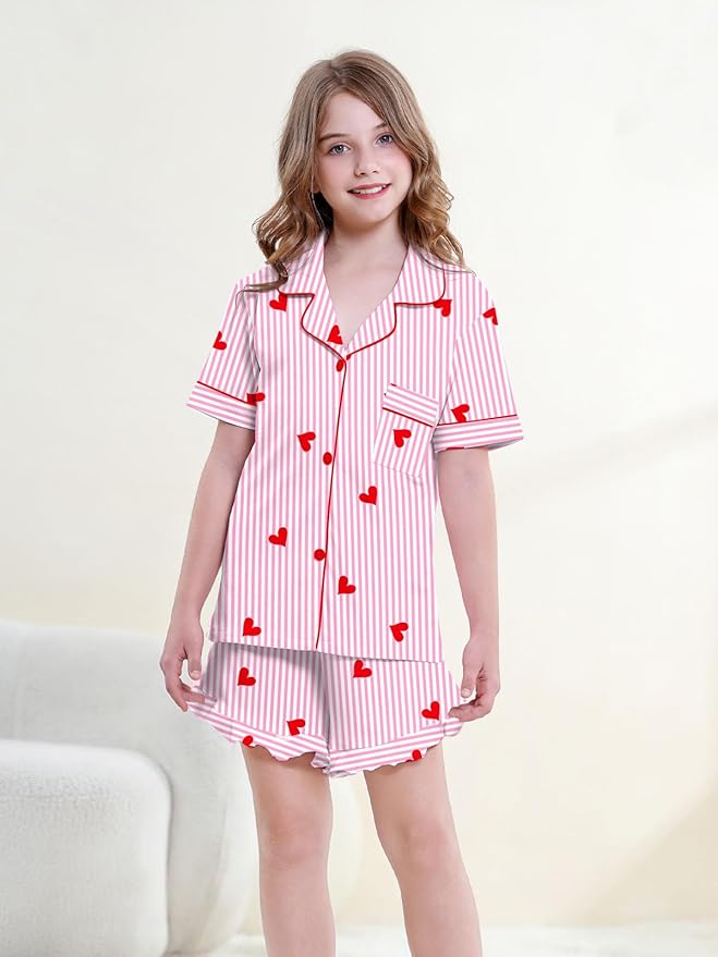 100% Cotton Shorts Pajama Set - Short Sleeve - 2 Piece