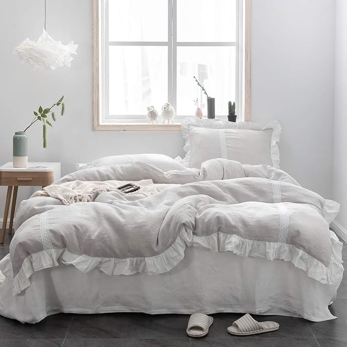 Linen Duvet Cover Set - King - 3 Piece