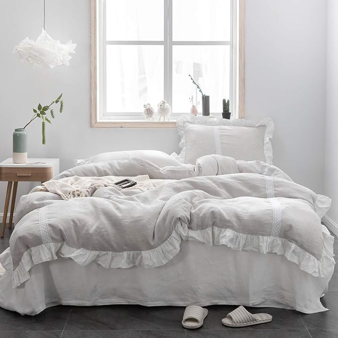 Linen Duvet Cover Set - Queen - 3 Piece