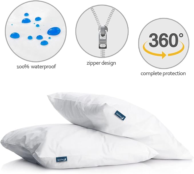 Waterproof Pillow Protector - 2 Pack