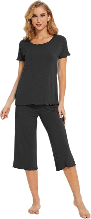 Bamboo Capri Pajama Set - Short Sleeve - 2 Piece