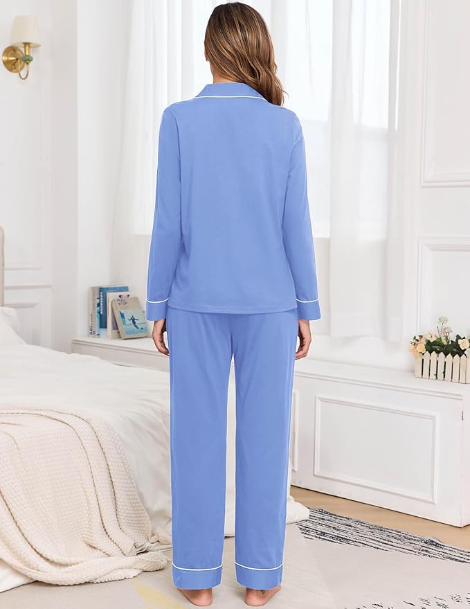 Women's 100% Cotton Pajama Set - Long Sleeve - 2 Piece