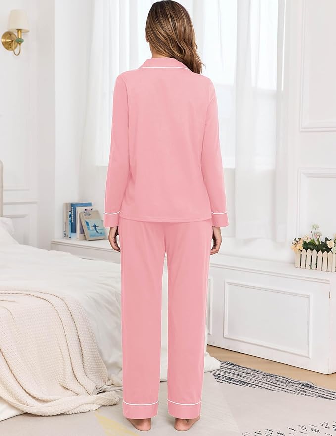 Women's 100% Cotton Pajama Set - Long Sleeve - 2 Piece