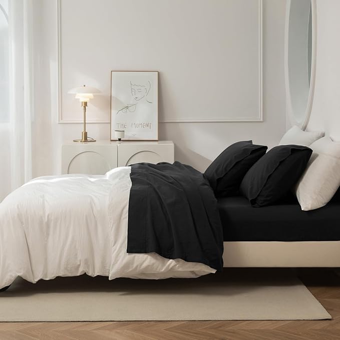Linen Bed Sheet Set - King - 4 Piece