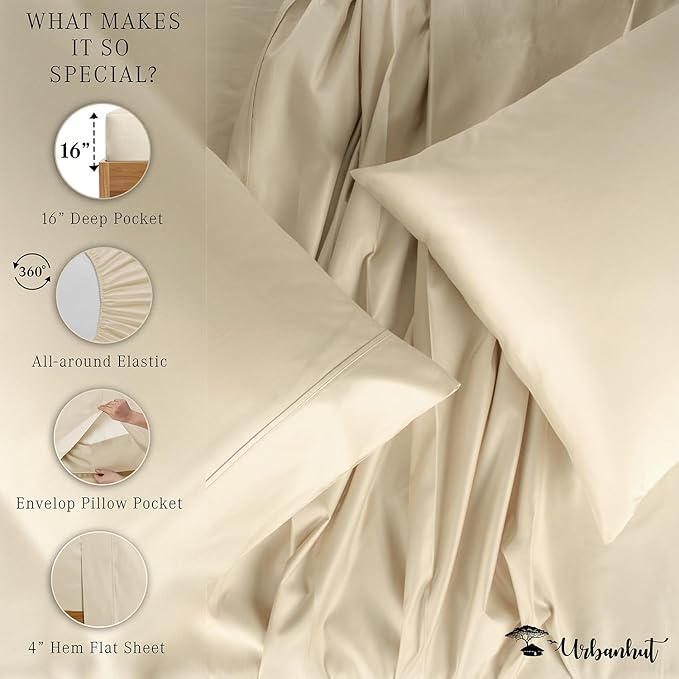 Bed Sheet Set - King - 16 in Deep Pocket - 4 Piece