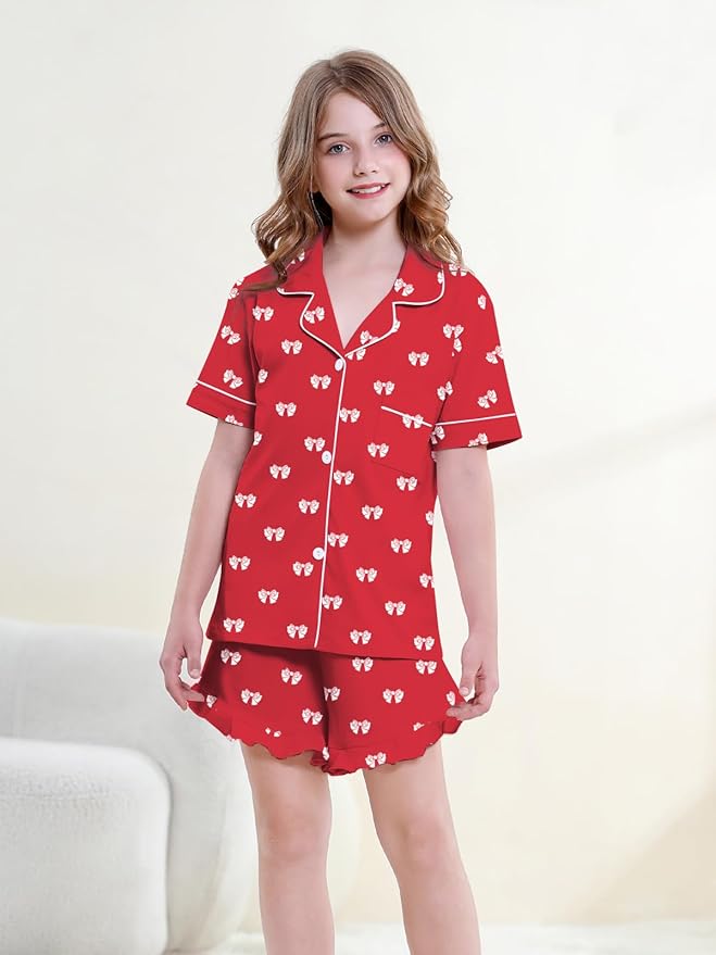 100% Cotton Shorts Pajama Set - Short Sleeve - 2 Piece