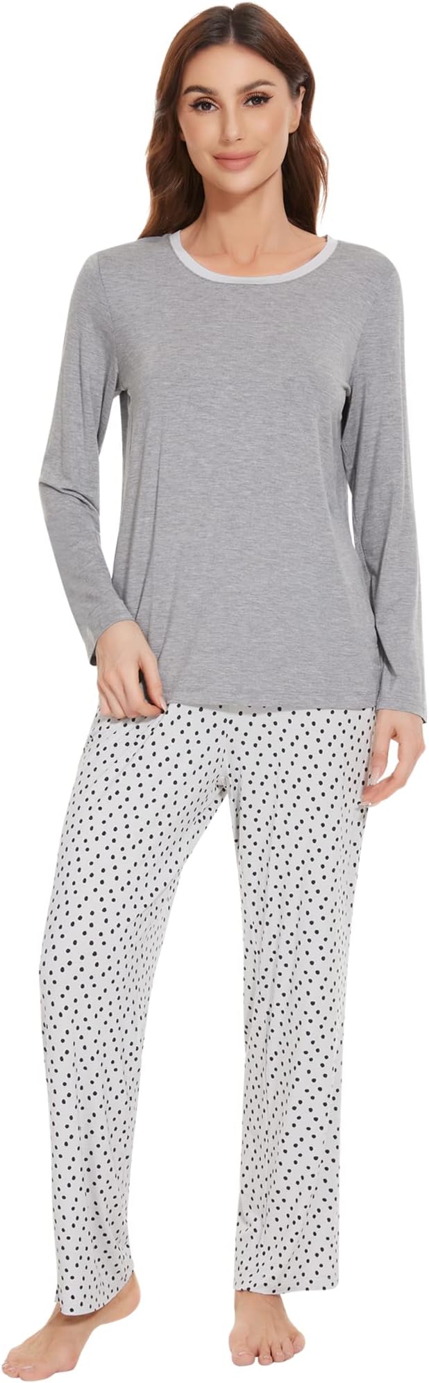 Women's Bamboo Pants Pajama Set - Long Sleeve
