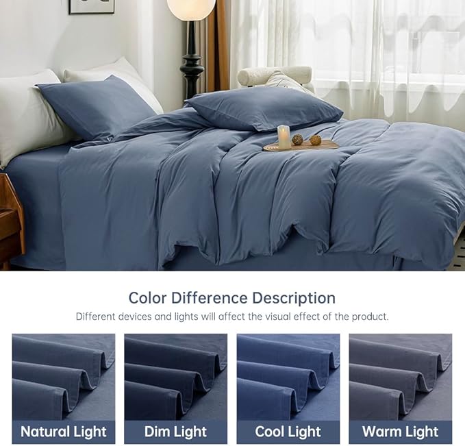 Linen Duvet Cover Set - King - 3 Piece
