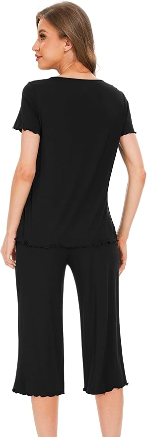 Bamboo Capri Pajama Set - Short Sleeve - 2 Piece