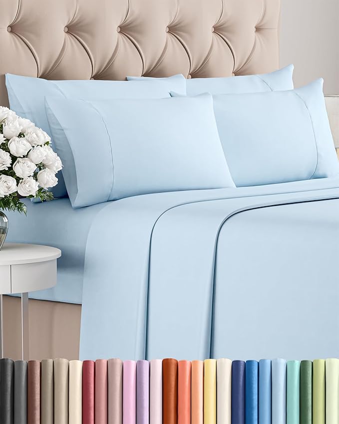 Cooling Bed Sheet Set - Queen - 16 in Deep Pocket - 6 Piece