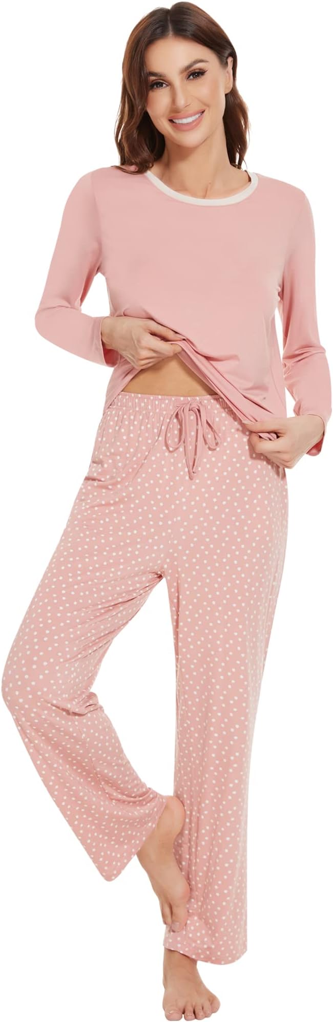 Women's Bamboo Pants Pajama Set - Long Sleeve