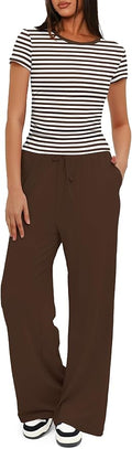 Women's Loungewear Set - Short Sleeve - Pants - 2 Piece