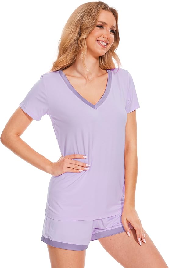 Bamboo Shorts Pajama Set - Short Sleeve - 2 Piece