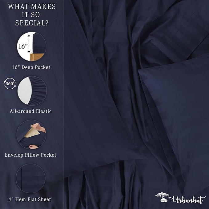 Bed Sheet Set - Full - 16 in Deep Pocket - 4 Piece