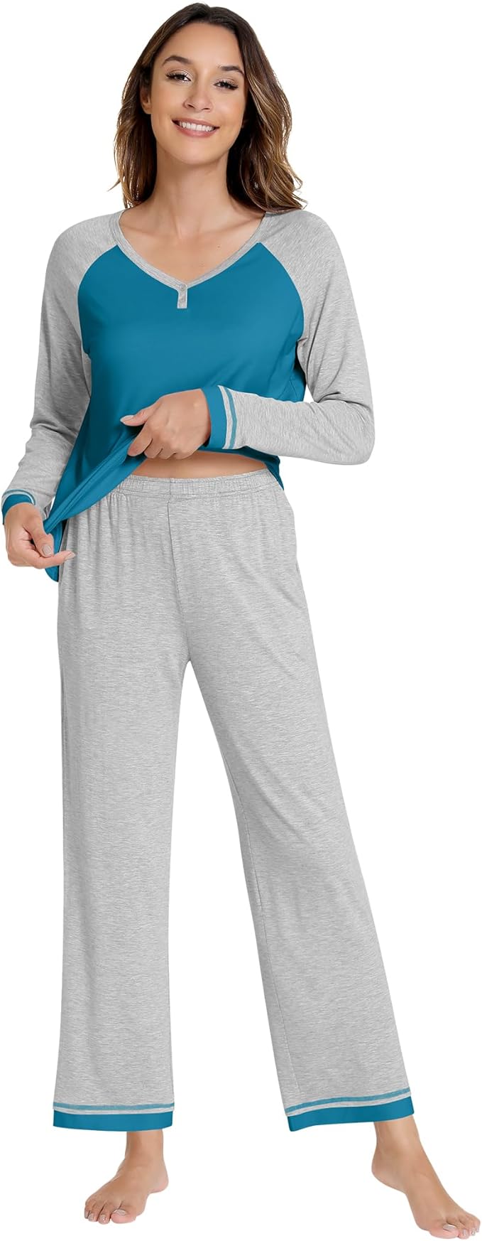 Women's Bamboo Pants Pajama Set - Long Sleeve - 2 Piece