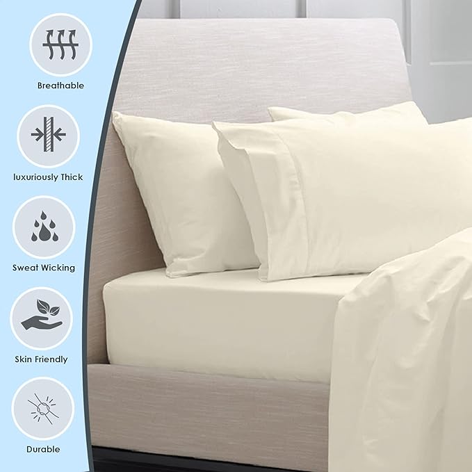 100% Cotton Pillowcase Set - King - 2 Piece