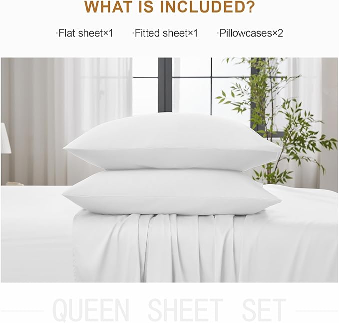 100% Cotton Bed Sheet Set - King - 4 Piece