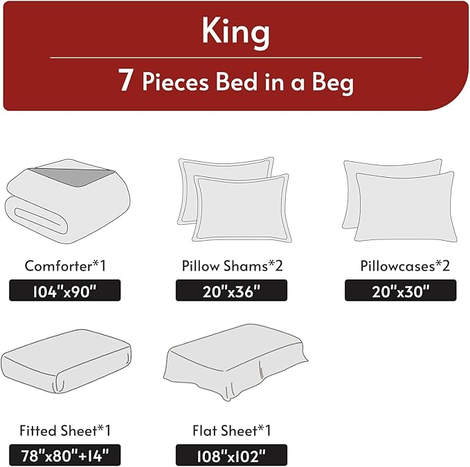 Comforter Set - King - 7 Piece