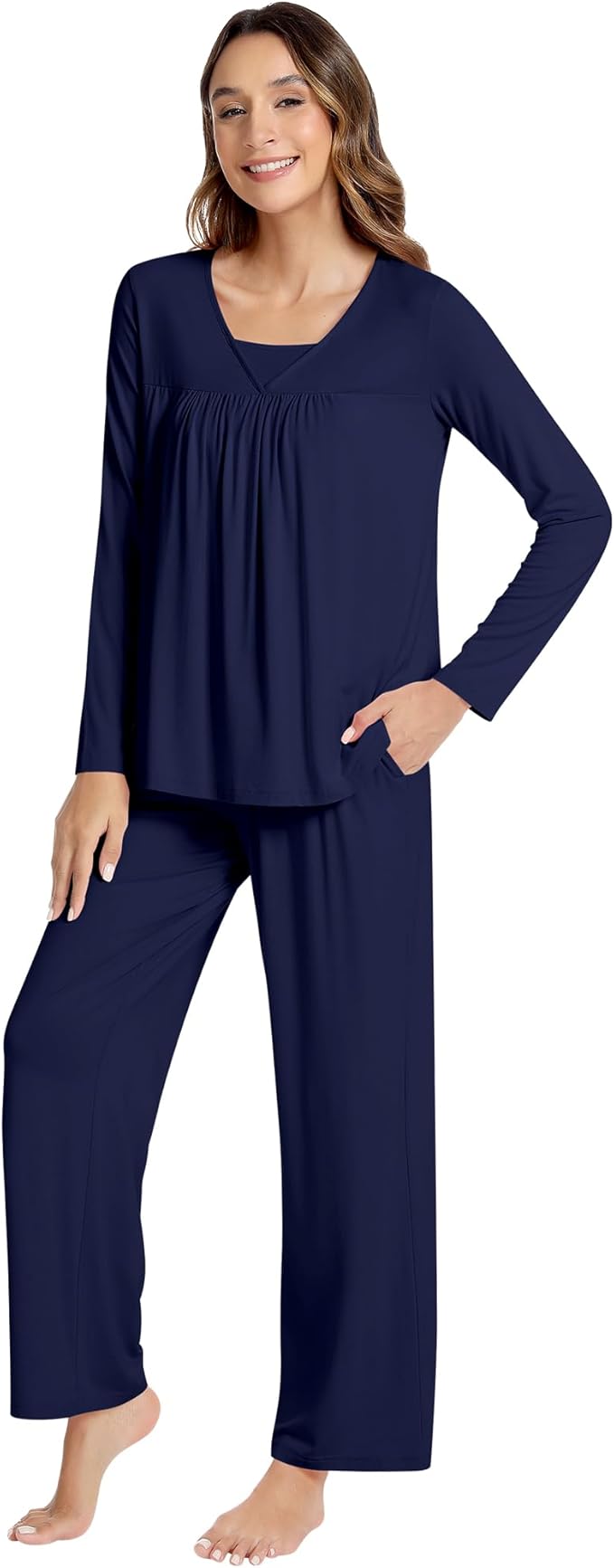 Women's Bamboo Pants Pajama Set - Long Sleeve - 2 Piece
