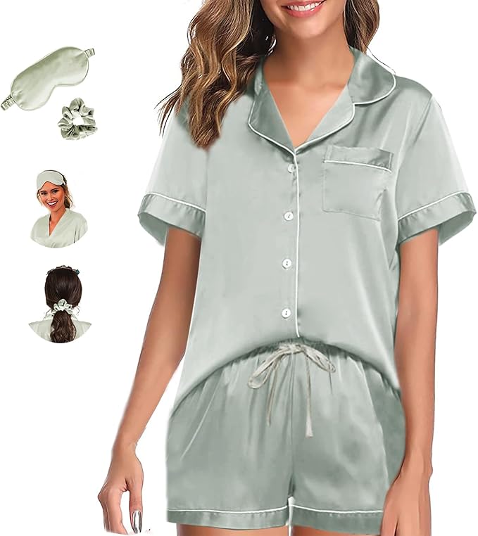 Satin Pajama Set - 2 Piece