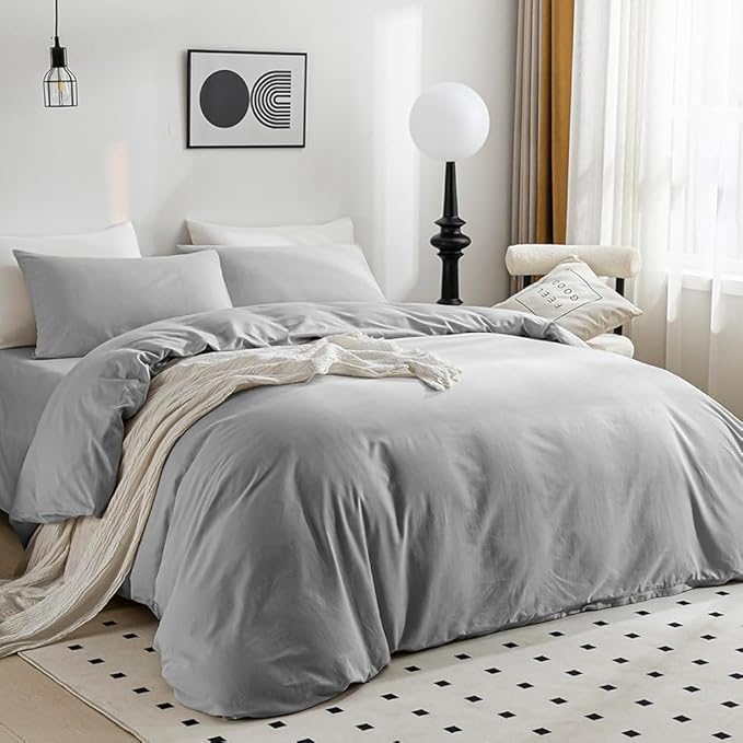 Linen Duvet Cover Set - King - 3 Piece