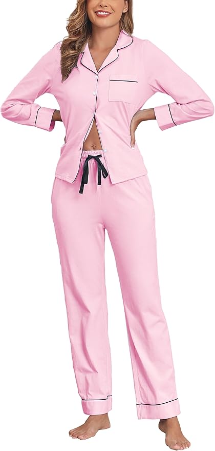 Women's 100% Cotton Pajama Set - Long Sleeve - 2 Piece