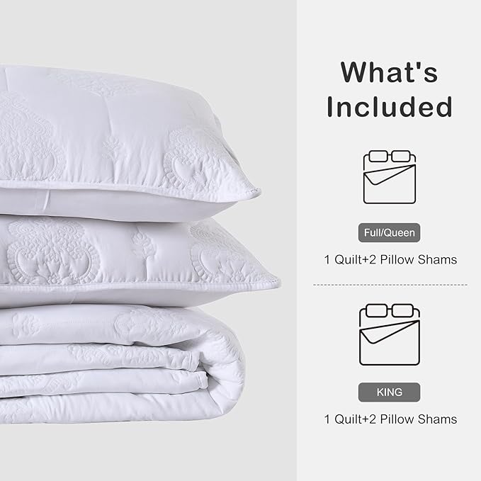 Microfiber Quilt Set - Queen - 3 Piece
