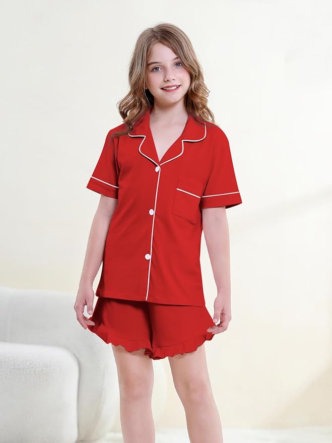 100% Cotton Shorts Pajama Set - Short Sleeve - 2 Piece