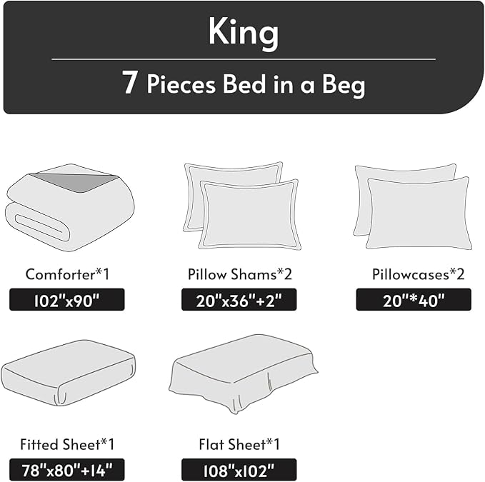 Comforter Set - King - 7 Piece