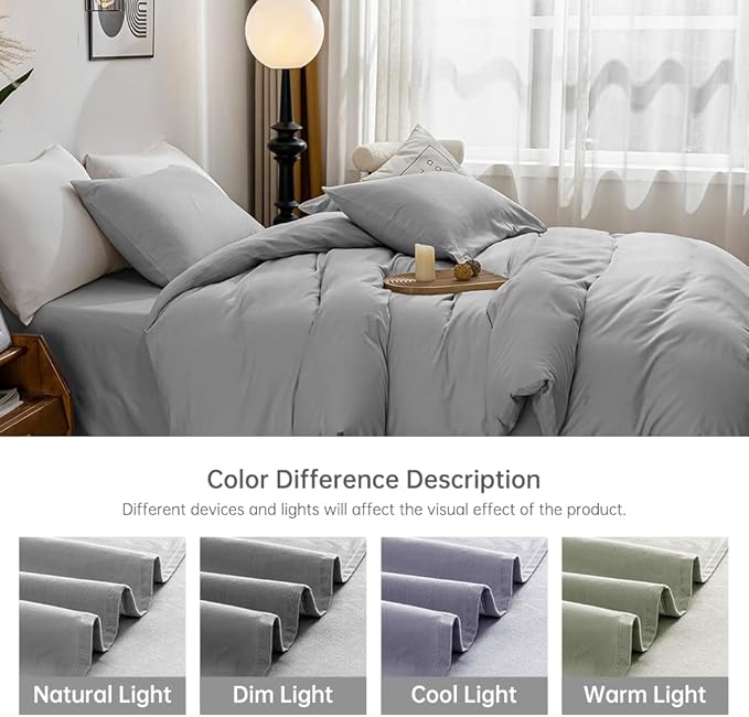 Linen Duvet Cover Set - King - 3 Piece