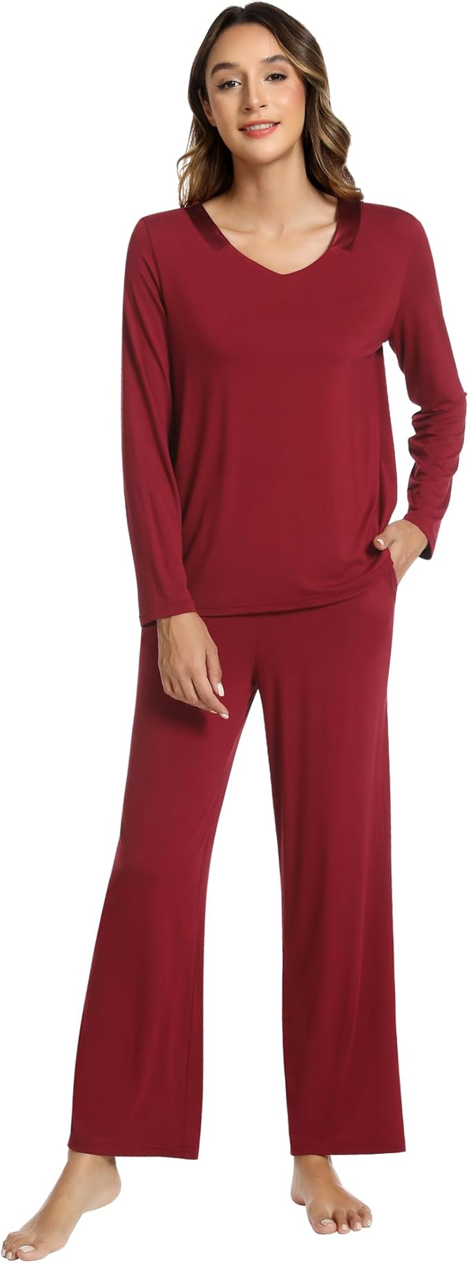 Women's Bamboo Pants Pajama Set - Long Sleeve - 2 Piece