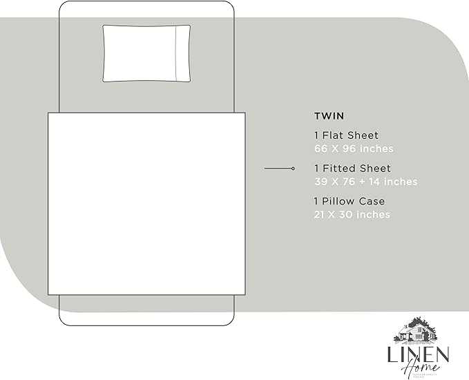 100% Cotton Bed Sheet Set - Twin - 3 Piece