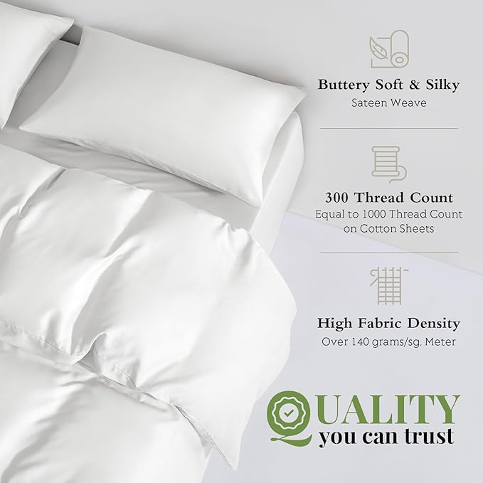 Bamboo Cooling Duvet Cover Set - Queen - 3 Piece