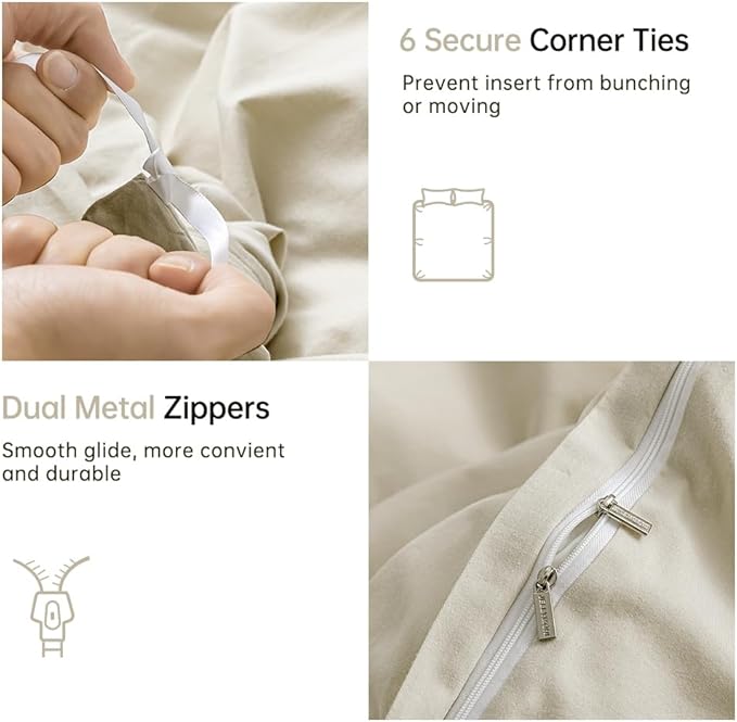 Linen Duvet Cover Set - King - 3 Piece