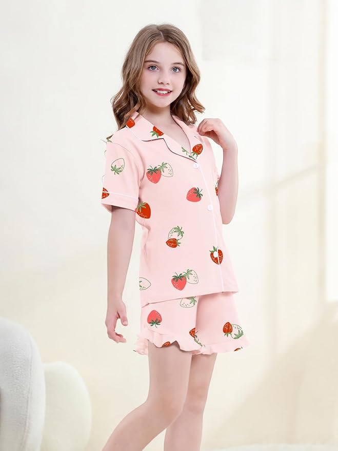 100% Cotton Shorts Pajama Set - Short Sleeve - 2 Piece