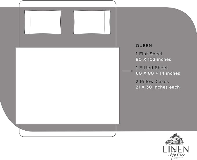 100% Cotton Bed Sheet Set - Queen - 4 Piece