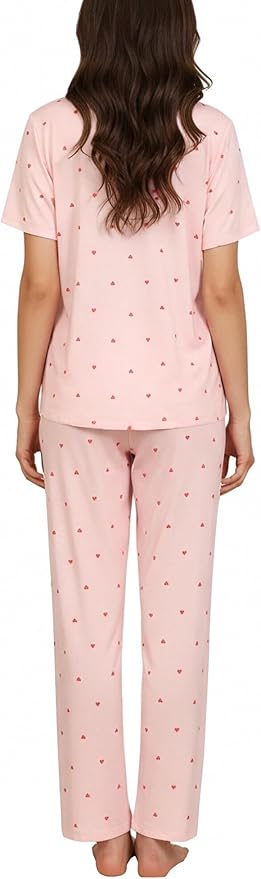 Women's Pants Pajama Set - Short Sleeve - 2 Piece