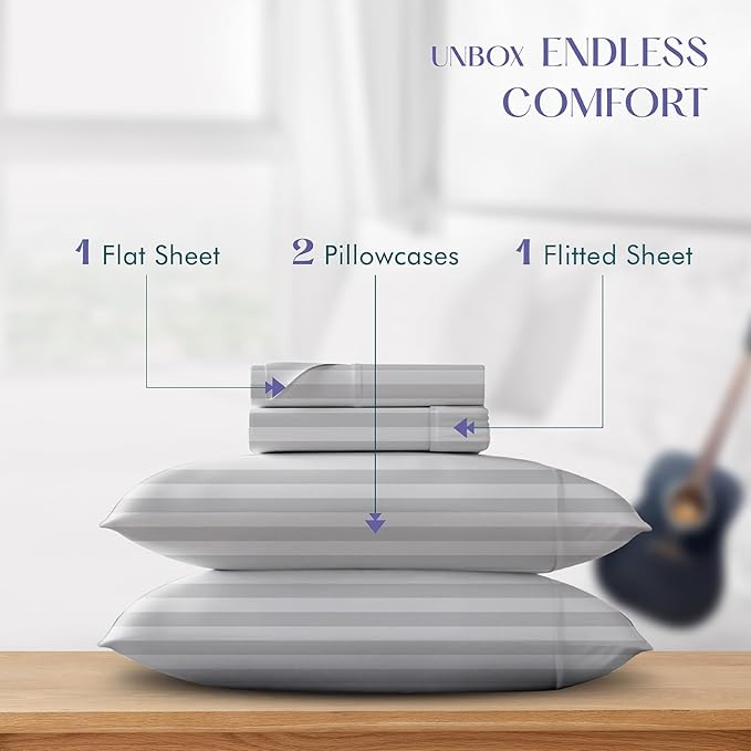 Linen Cooling Bed Sheet Set - King - 4 Piece