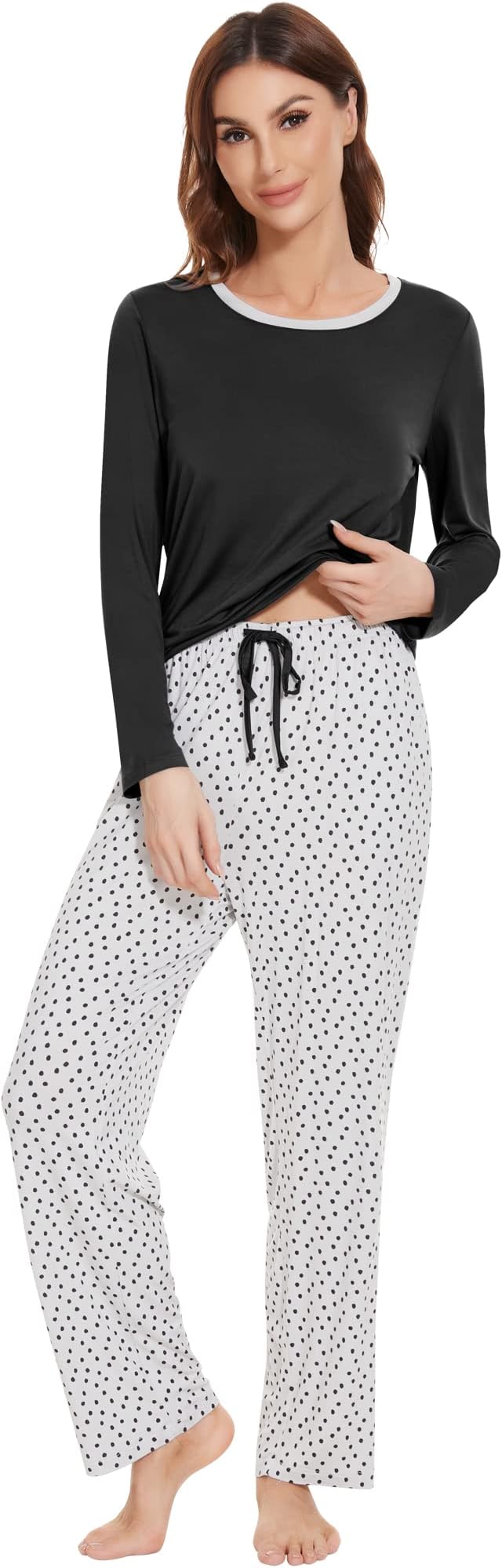 Women's Bamboo Pants Pajama Set - Long Sleeve