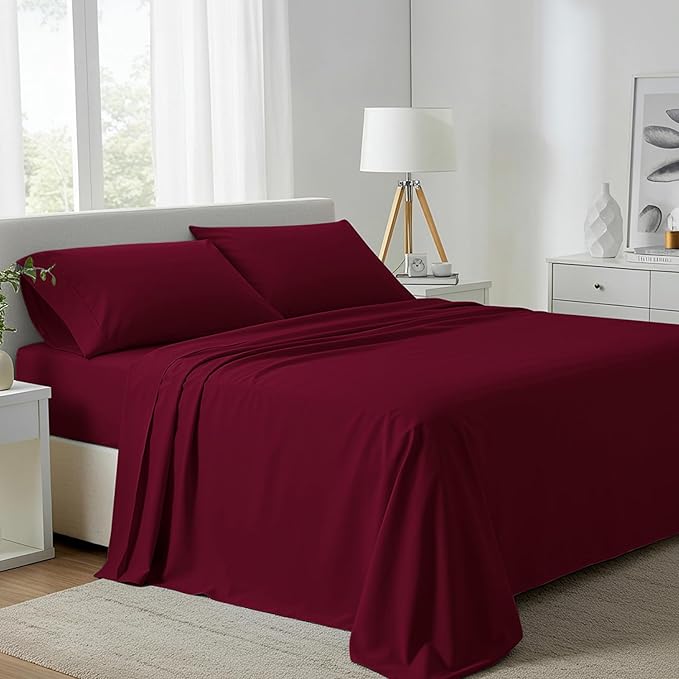 Linen Cooling Bed Sheet Set - Queen - 16 in Deep Pocket - 4 Piece