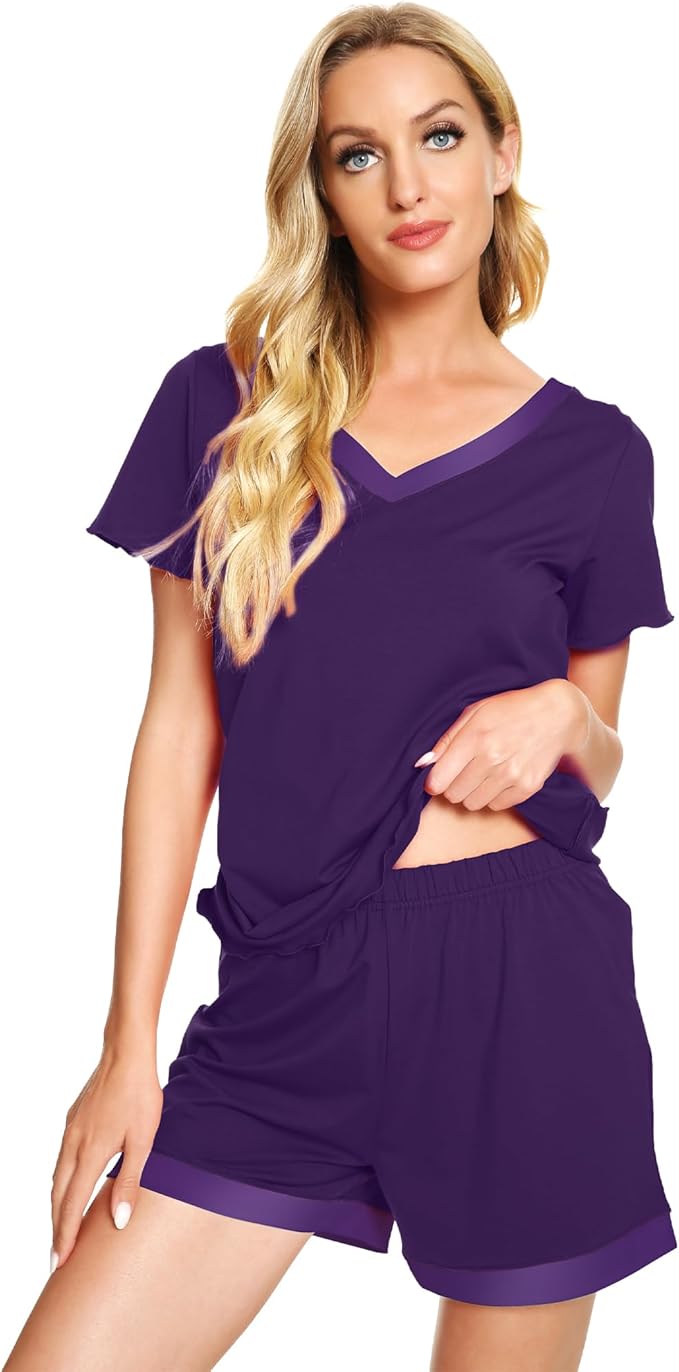 Women's Bamboo Cooling Pajama Set - Short Sleeve - 2 Piece