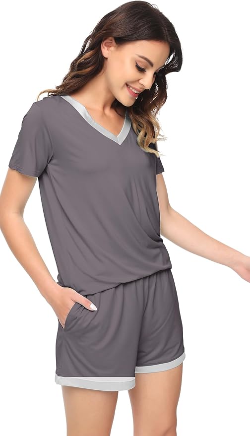 Women's Bamboo Cooling Pajama Set - Short Sleeve - 2 Piece