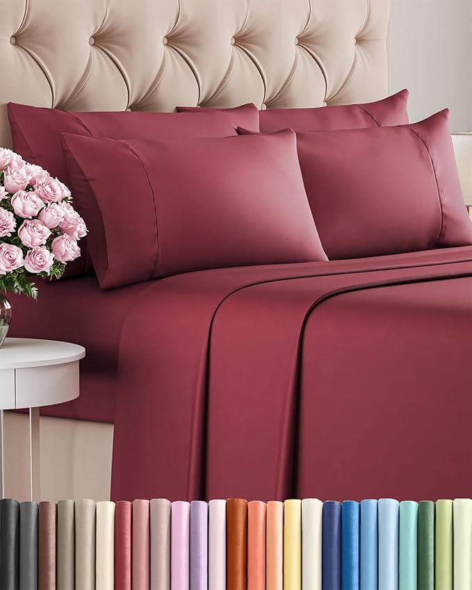 Cooling Bed Sheet Set - Queen - 16 in Deep Pocket - 6 Piece