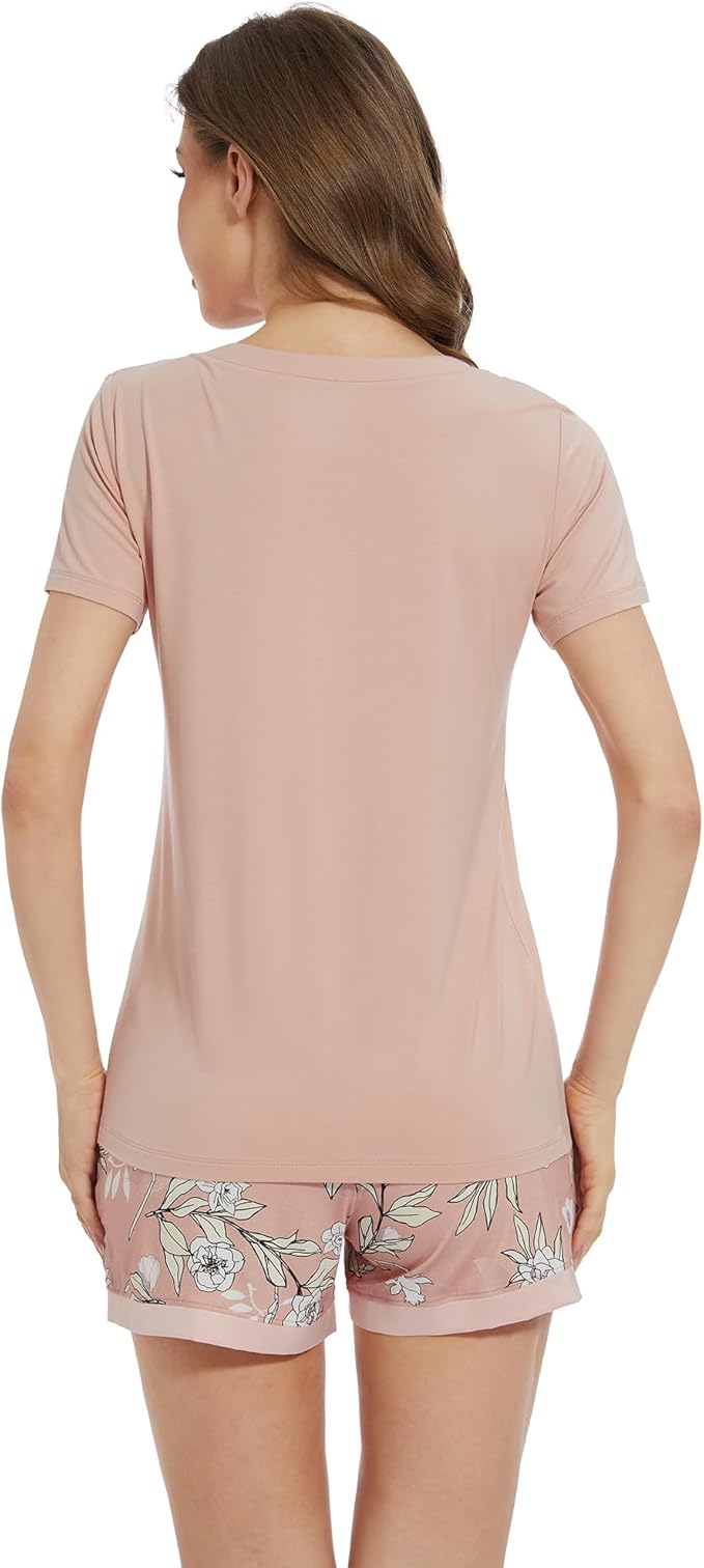 Women's Bamboo Cooling Pajama Set - Short Sleeve - 2 Piece